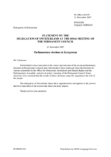 Statement by the Delegation of Switzerland on the outcome of the parliamentary elections that took place in Kyrgyzstan