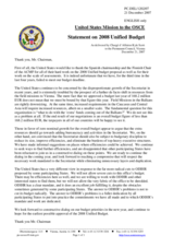 Statement by the Delegation of the United States on the 2008 Unified Budget Proposal