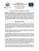 Serbia, Presidential Election, 16 November 2003: Preliminary Statement Serbia, Presidential Election, 16 November 2003: Preliminary Statement