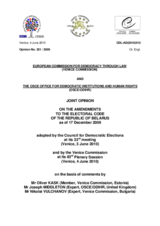 Belarus: Joint Opinion on Amendments to the Election Code Belarus: Joint Opinion on Amendments to the Election Code