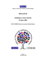 Belgium, Parliamentary Elections, 10 June 2007: Final Report