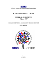 Belgium, Parliamentary Elections, 10 June 2007: Needs Assessment Mission Report