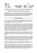 Bulgaria, Parliamentary Elections, 17 June 2001: Preliminary Statement