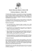 Estonia, Parliamentary Elections, 7 March 1999: Preliminary Statement