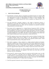 Georgia, Extraordinary Presidential Election, 5 January 2008: Interim Report No. 1 Georgia, Extraordinary Presidential Election, 5 January 2008: Interim Report No. 1