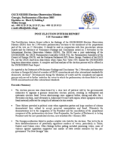 Georgia, Parliamentary Elections, 2 November 2003: Post-election Interim Report No. 1 Georgia, Parliamentary Elections, 2 November 2003: Post-election Interim Report No. 1