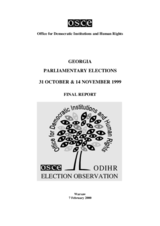Georgia, Parliamentary Elections, 31 October and 14 November 1999: Final Report Georgia, Parliamentary Elections, 31 October and 14 November 1999: Final Report