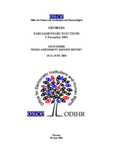 Georgia, Parliamentary Elections, 2 November 2003: Needs Assessment Mission Report Georgia, Parliamentary Elections, 2 November 2003: Needs Assessment Mission Report