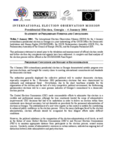 Georgia, Extraordinary Presidential Election, 4 January 2004: Preliminary Statement Georgia, Extraordinary Presidential Election, 4 January 2004: Preliminary Statement