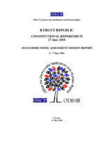 Kyrgyzstan, Constitutional Referendum, 27 June 2010: Needs Assessment Mission Report