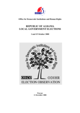 Albania, Local Elections, 1 and 15 October 2000: Final Report