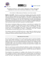 Kyrgyzstan, Presidential Election, 10 July 2005: Preliminary Statement