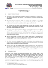 Armenia, Presidential Election, 19 February 2008: Interim Report No. 1