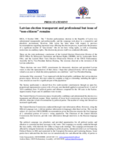Latvia, Parliamentary Elections, 7 October 2006: Press Statement