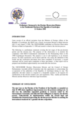 Azerbaijan, Presidential Election, 11 October 1998: Preliminary Statement Azerbaijan, Presidential Election, 11 October 1998: Preliminary Statement