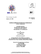 Azerbaijan: Interim Opinion on Proposed Amendments to the Election Code Azerbaijan: Interim Opinion on Proposed Amendments to the Election Code