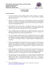Montenegro, Parliamentary Elections, 10 September 2006: Interim Report No. 1