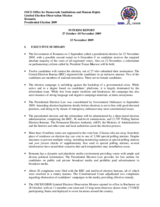 Romania, Presidential Election, 22 November and 6 December 2009: Interim Report No. 1 Romania, Presidential Election, 22 November and 6 December 2009: Interim Report No. 1