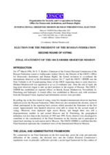 Russia, Presidential Election, Second Round, 3 July 1996: Statement