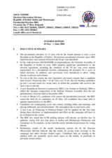 Serbia, Presidential Election, 13 and 27 June 2004: Interim Report No. 1