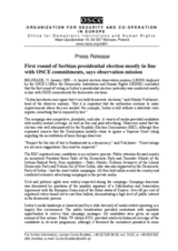 Serbia, Presidential Election, First Round, 20 January 2008: Press Statement Serbia, Presidential Election, First Round, 20 January 2008: Press Statement