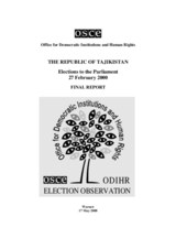 Parliamentary Elections, 27 February 2000: Final Report Parliamentary Elections, 27 February 2000: Final Report