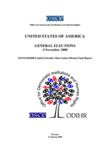 United States, General Elections, 4 November 2008: Final Report United States, General Elections, 4 November 2008: Final Report