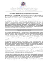 United States, General Elections, 4 November 2008: Preliminary Statement United States, General Elections, 4 November 2008: Preliminary Statement