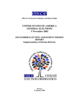 United States, General Elections, 5 November 2002: Final Report