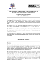 United States, Presidential Election, 2 November 2004: Preliminary Statement