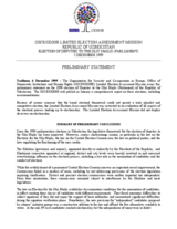 Uzbekistan, Parliamentary Elections, First Round, 5 December 1999: Preliminary Statement