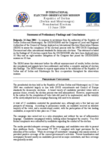 Serbia, Presidential Election, First Round, 13 June 2004: Preliminary Statement