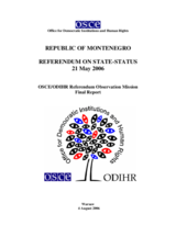 Montenegro, Referendum, 21 May 2006: Final Report