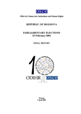 Moldova, Parliamentary Elections, 25 February 2001: Final Report Moldova, Parliamentary Elections, 25 February 2001: Final Report