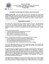 Moldova, Local Elections, First Round, 25 May 2003: Preliminary Statement Moldova, Local Elections, First Round, 25 May 2003: Preliminary Statement