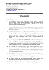 Azerbaijan, Parliamentary Elections, 6 November 2005: Interim Report No. 1 Azerbaijan, Parliamentary Elections, 6 November 2005: Interim Report No. 1