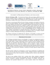 Armenia, Presidential Election, 19 February 2008: Preliminary Statement