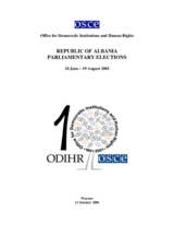 Albania, Parliamentary Elections, 24 June - 19 August 2001: Final Report