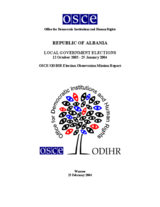 Albania, Local Elections, 12 October 2003 and 25 January 2004: Final Report