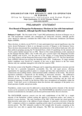 Hungary, Parliamentary Elections, First Round, 7 April 2002: Preliminary Statement Hungary, Parliamentary Elections, First Round, 7 April 2002: Preliminary Statement