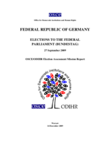 Germany, Parliamentary Elections, 27 September 2009: Final Report Germany, Parliamentary Elections, 27 September 2009: Final Report