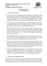 Georgia, Extraordinary Presidential Election, 5 January 2008: Interim Report No. 2 Georgia, Extraordinary Presidential Election, 5 January 2008: Interim Report No. 2