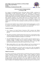 Georgia, Extraordinary Presidential Election, 5 January 2008: Post-election Interim Report No. 1 Georgia, Extraordinary Presidential Election, 5 January 2008: Post-election Interim Report No. 1