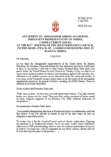 Statement by the Delegation of Serbia on recent developments in Kosovo