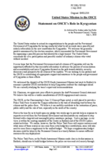 Statement by the Delegation of the United States on recent developments in Kyrgyzstan