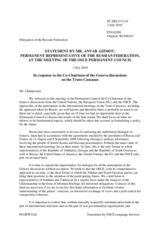 Statement by the Delegation of the Russian Federation in response to the address by the Co-chairmen of the Geneva Discussions on Security and Stability in the South Caucasus, Ambassadors Bolat Nurgaliyev, Antti Turunen and Pierre Morel