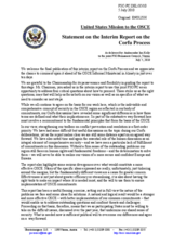 Statement by the Delegation of the United States on the Corfu Interim Report