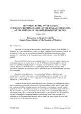 Statement by the Delegation of the Russian Federation in response to the address by the Deputy Prime Minister of Moldova, Victor Osipov