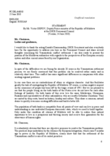 Address by the Deputy Prime Minister of Moldova, Victor Osipov