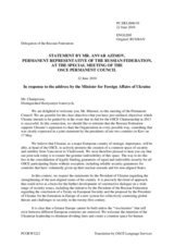 Statement by the Delegation of the Russian Federation in response to the address by the Minister for Foreign Affairs of Ukraine, Kostyantyn Gryshchenko